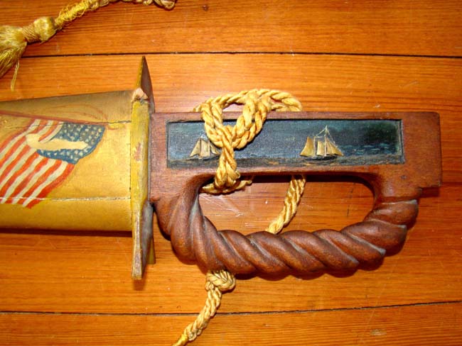 A RARE pair of Swordfish bill swords inscribed "J A P Gloucester, Mass., 1939" — image 3